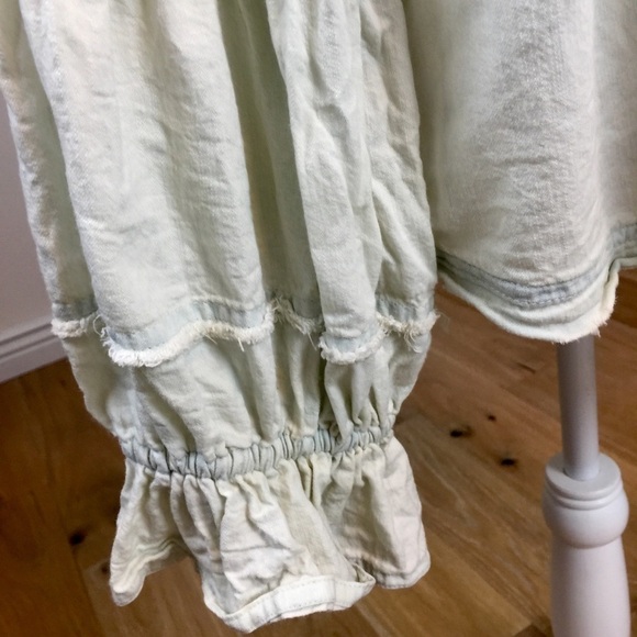 Free People Alpine Denim Top Size Small Long Sleeve Peasant Style - Picture 8 of 13
